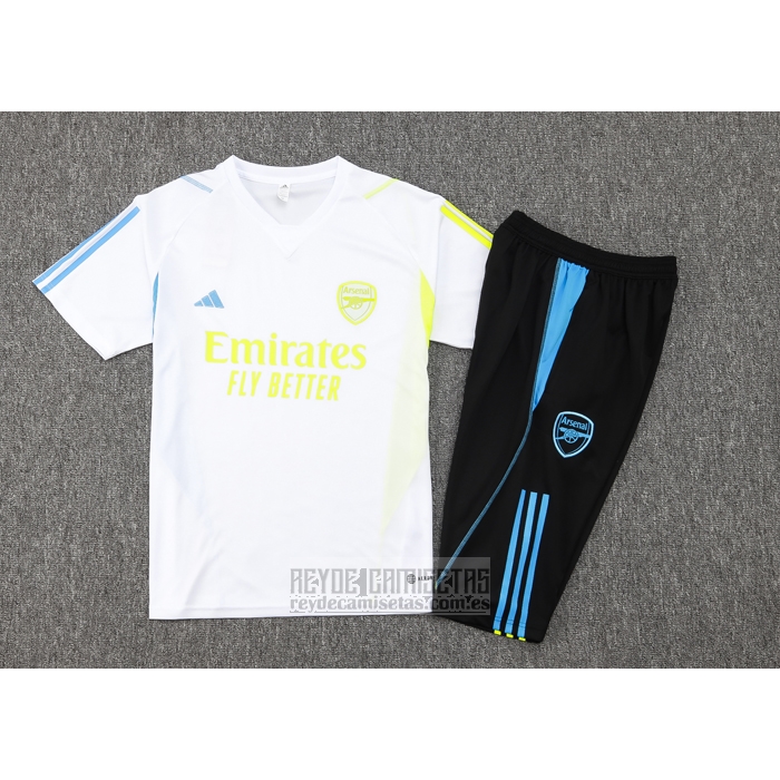 Chandal del Arsenal Manga Corta 2023-2024 Blanco - Pantalon Corto